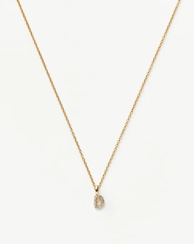 Missoma Diamond Initial D kaulakoru keltakulta timantti