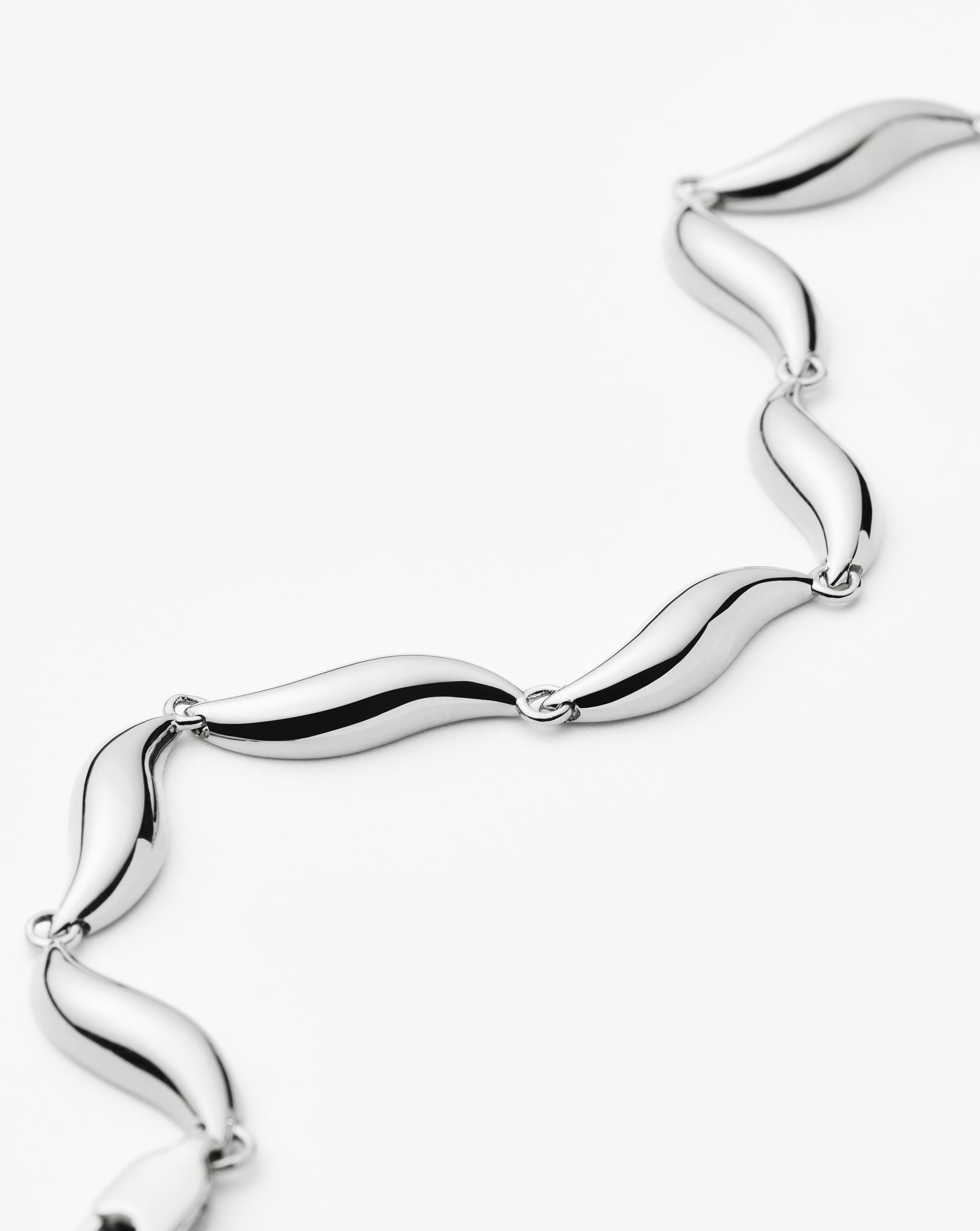 Missoma Savi Signature Link rannekoru hopeoitu 18,5 cm