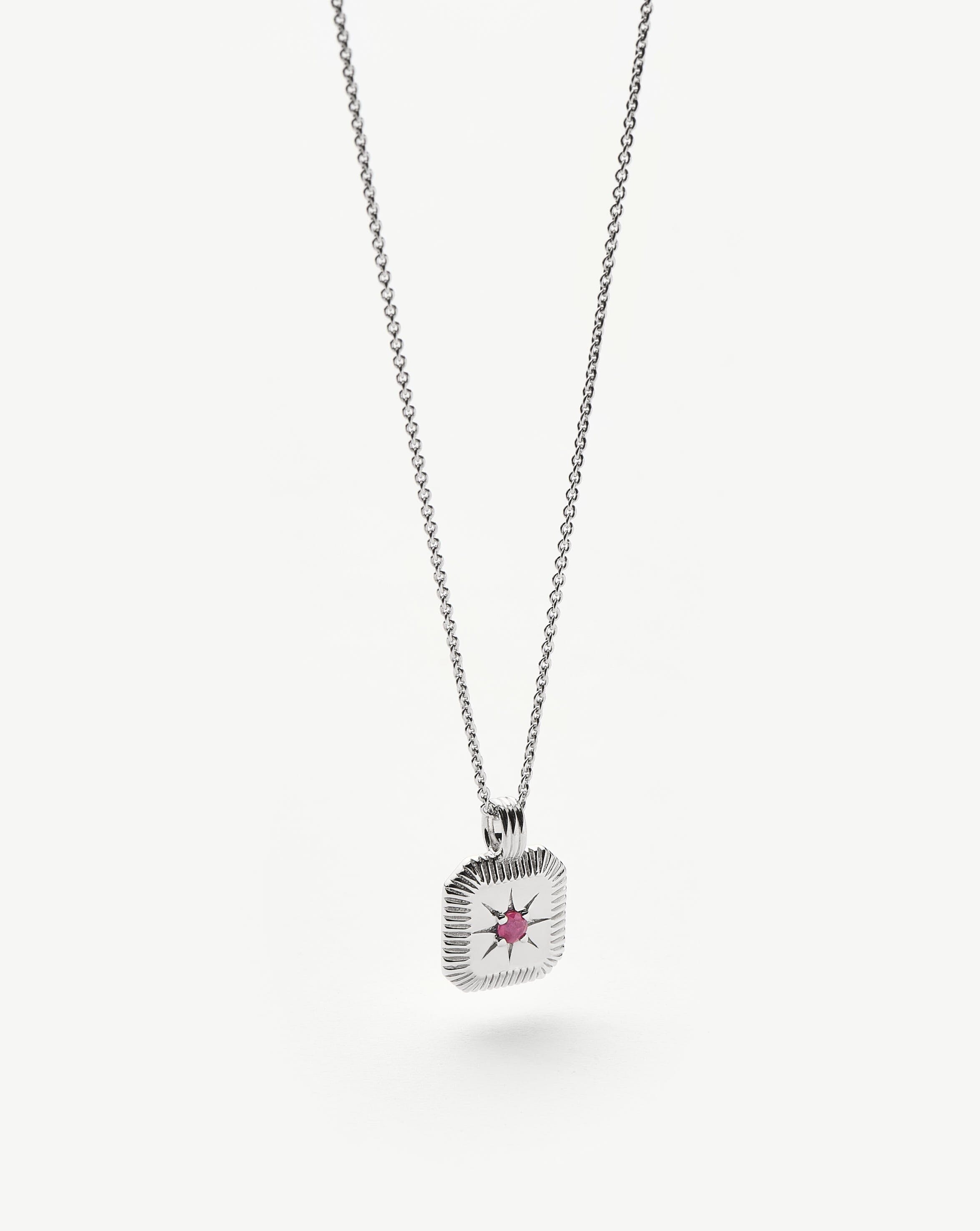 Missoma July Birthstone riipuskaulakoru hopea rubiini