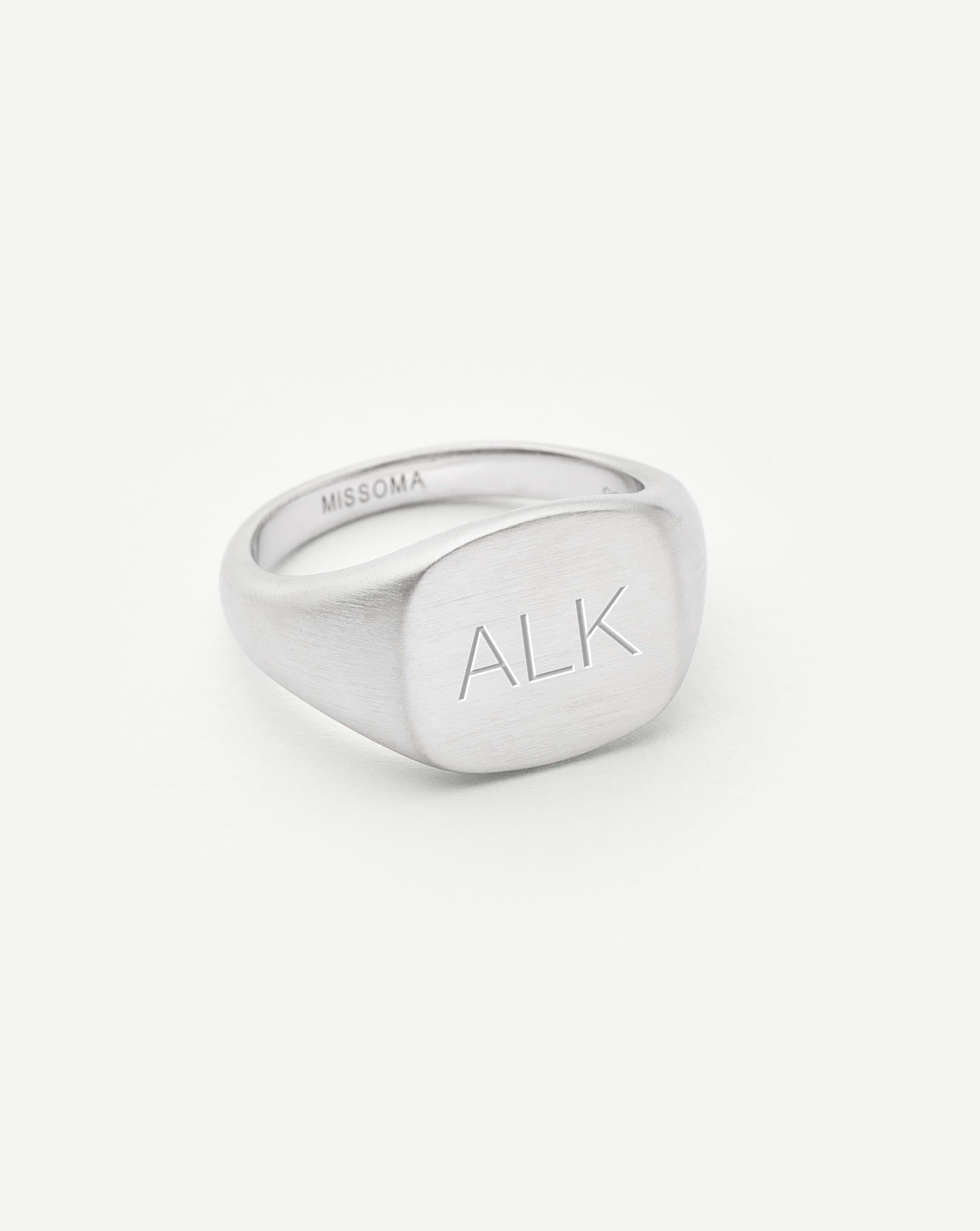 Missoma Signet sormus hopea kaiverrettava miestemalli