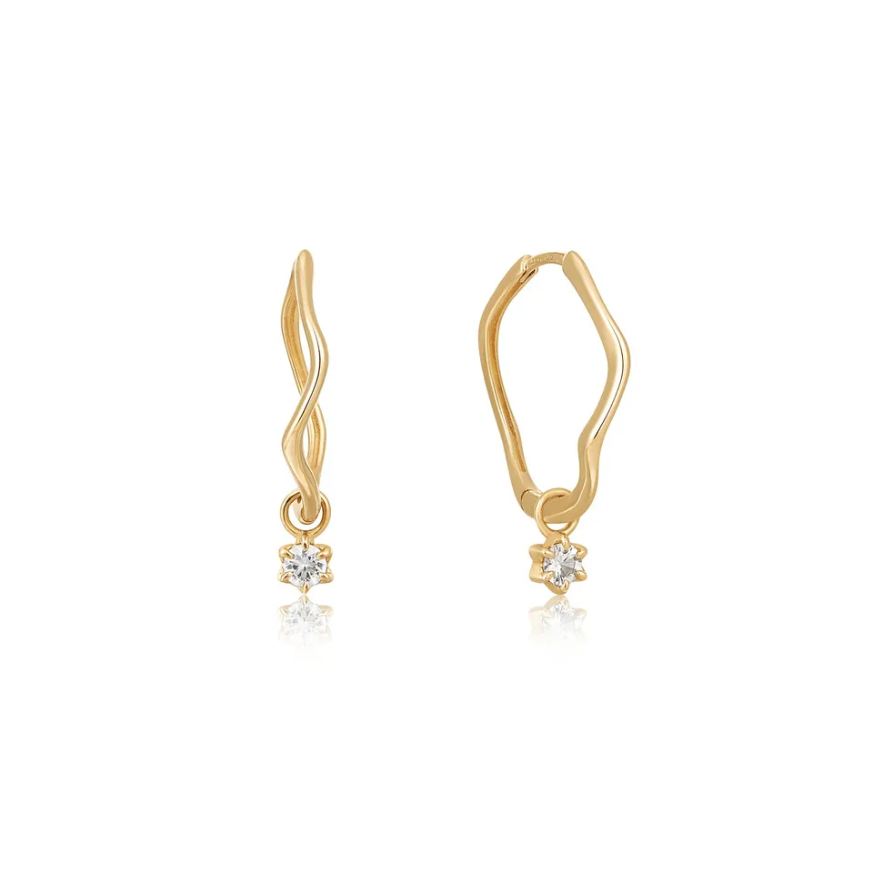 Ania Haie Wild Meadow Mini Wave hoop-korvakorut 14k kulta