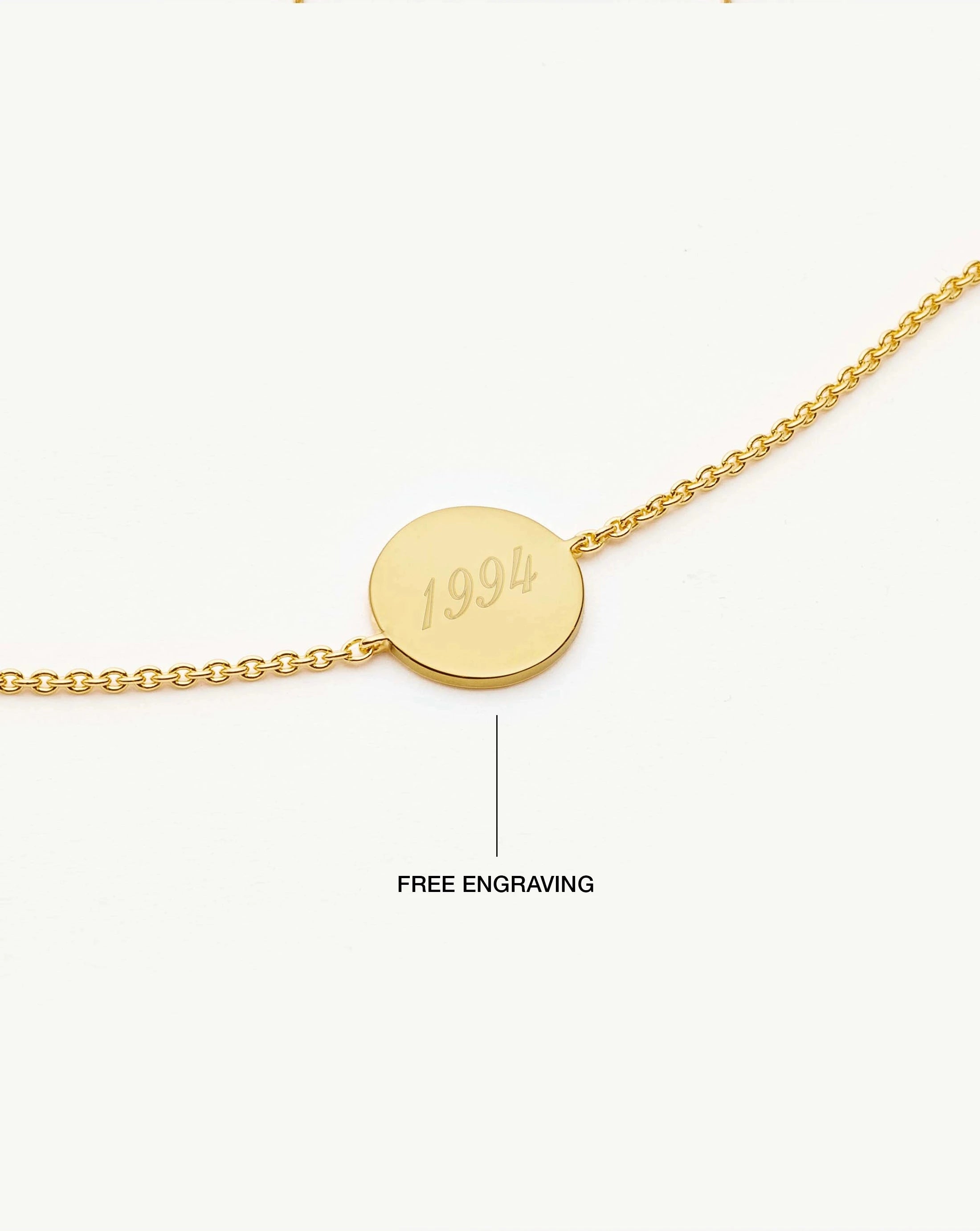 MISSOMA Engravable Round rannekoru 18ct gold vermeil S/M