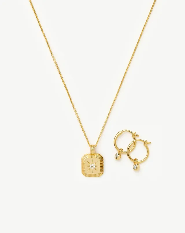 MISSOMA April Birthstone korusetti kultavermeil kristalli kaulakoru+korvakorut