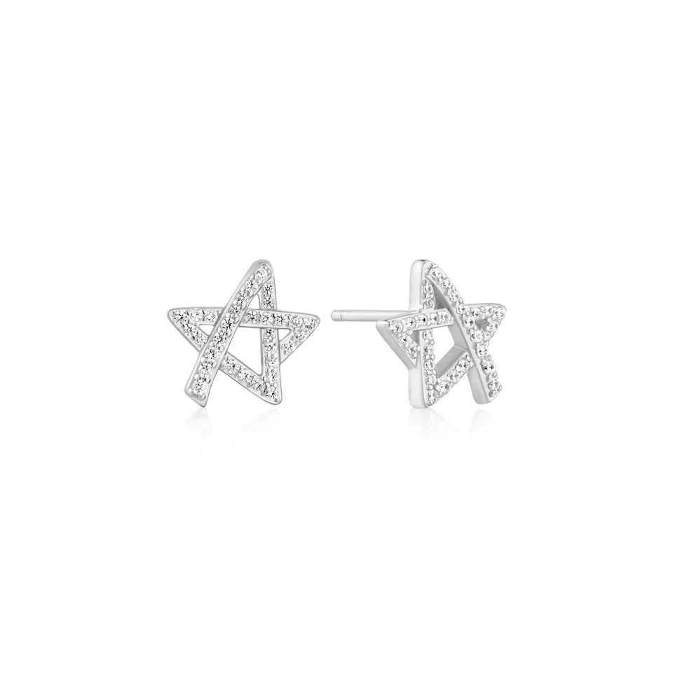Ania Haie Starlit Drops Asymmetric Five-Point Star Stud korvakorut hopea
