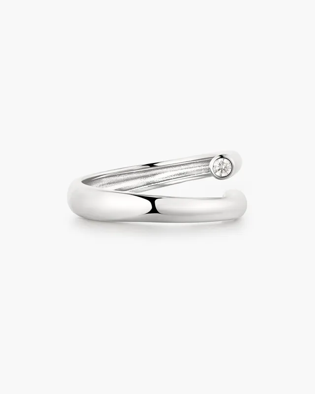 Ania Haie Wanderer Spiral Bezel sormus hopea säädettävä