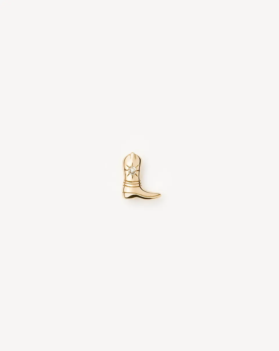 Missoma Cowboy Boot nappikorvakoru 9ct keltakulta timantti single