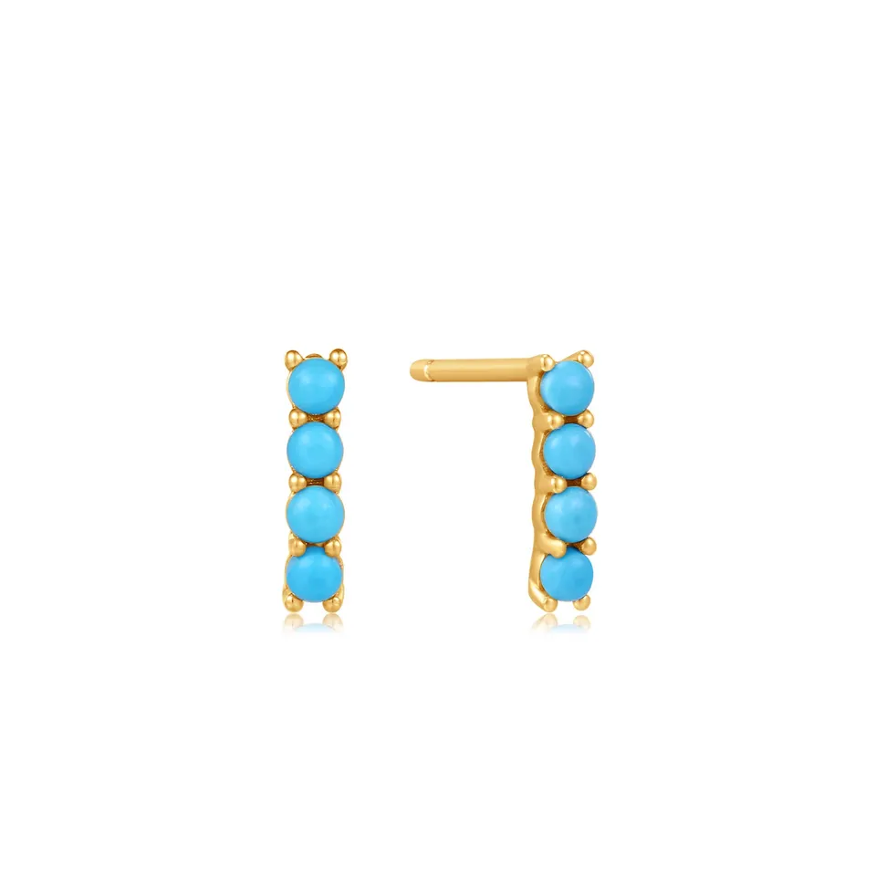 Ania Haie 14kt Gold Turquoise Cabochon nappikorvakorut