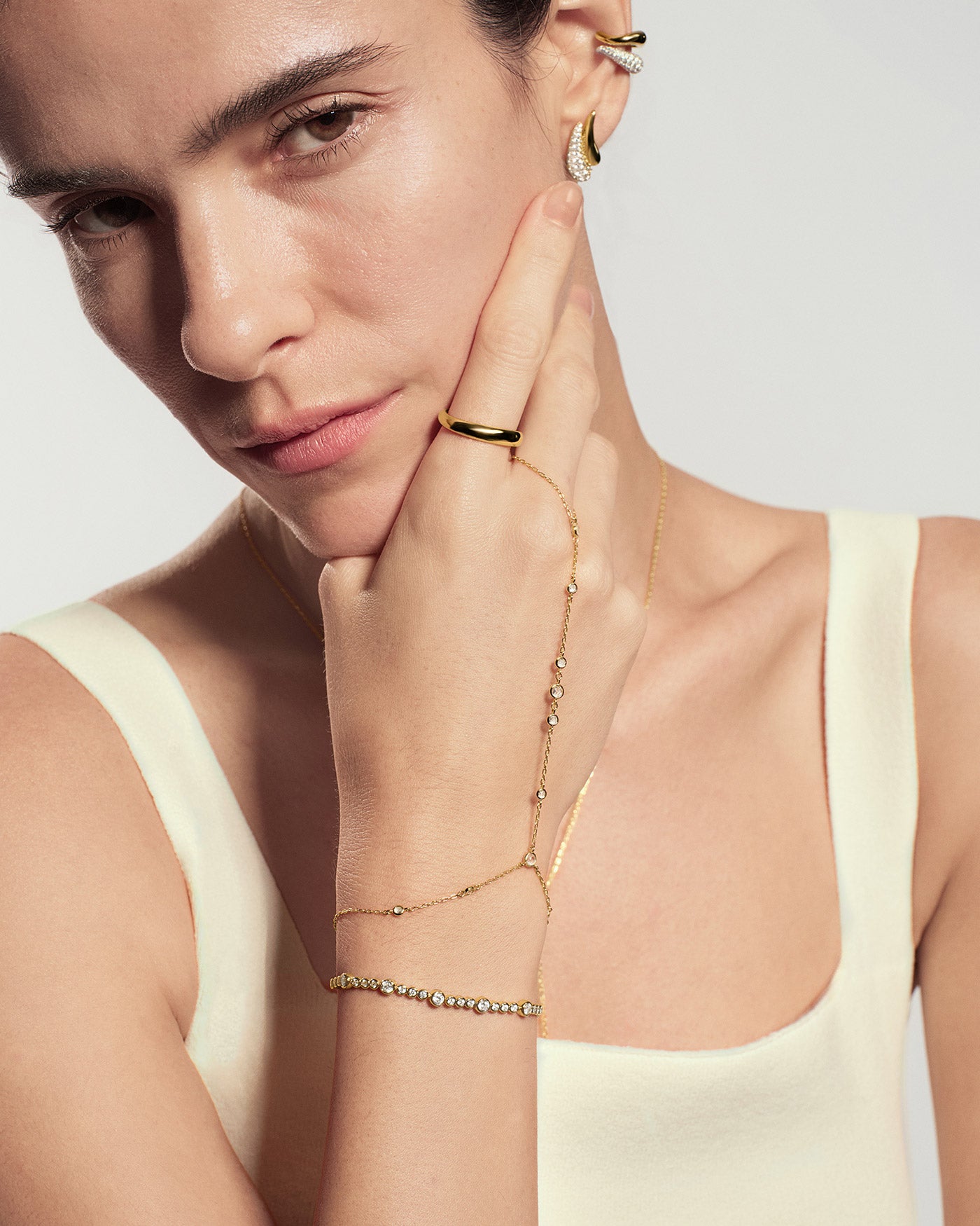 Ania Haie Wanderer Alternating Bezel rannekoru kulta zirkonia