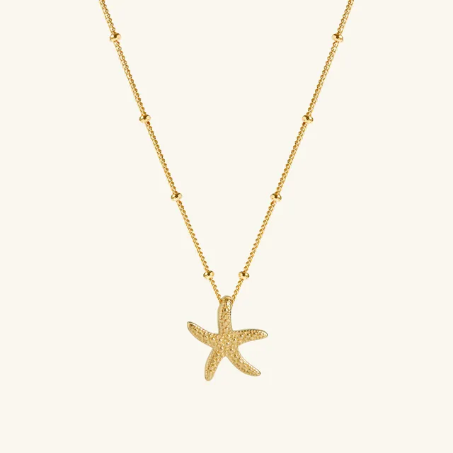 Muru Starfish kaulakoru kulta helmiketju 45 cm