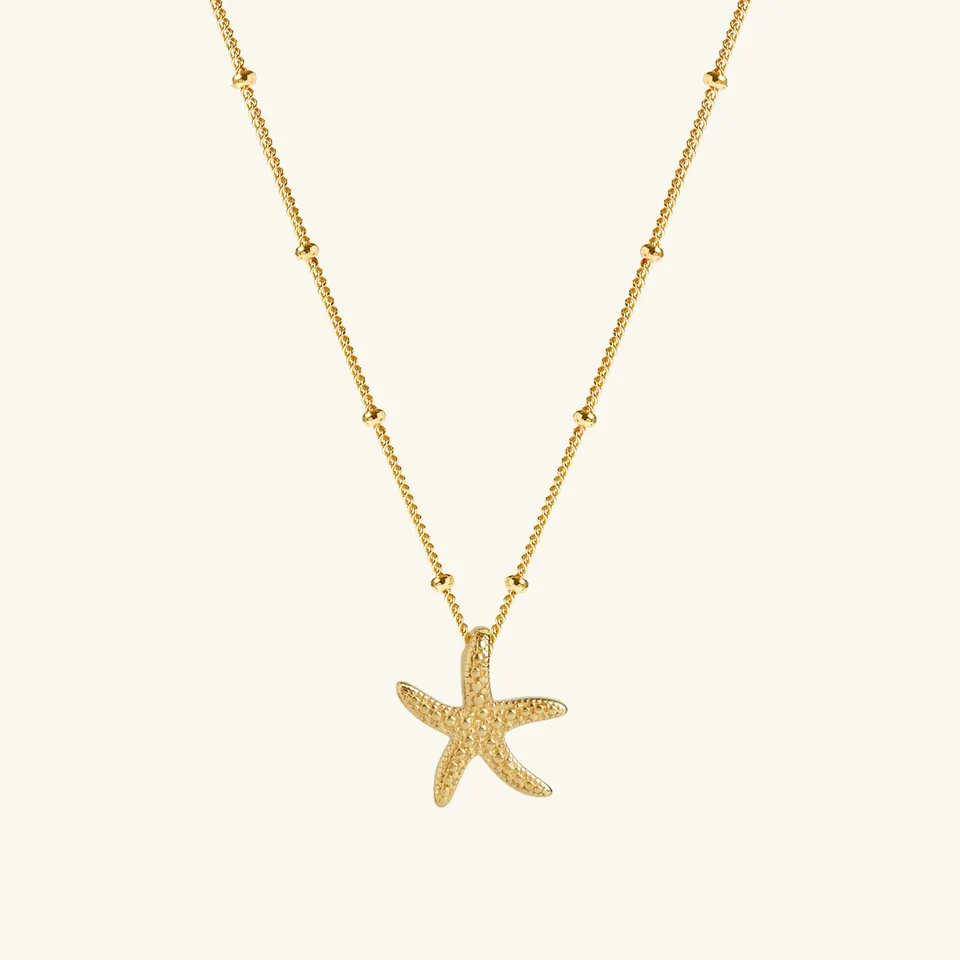 Muru Starfish kaulakoru kulta helmiketju 45 cm