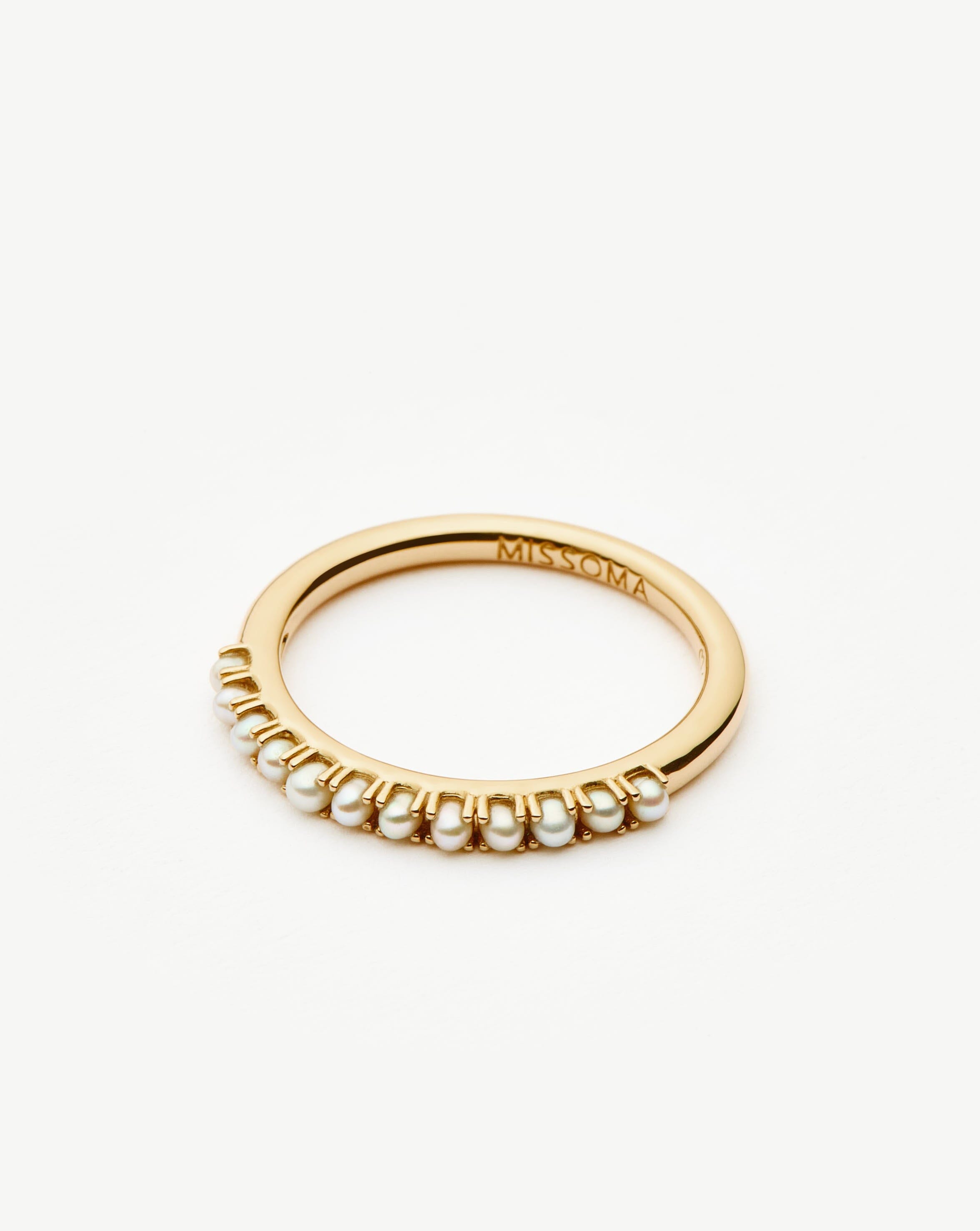 Missoma Half Eternity Pearl sormus kulta 9ct