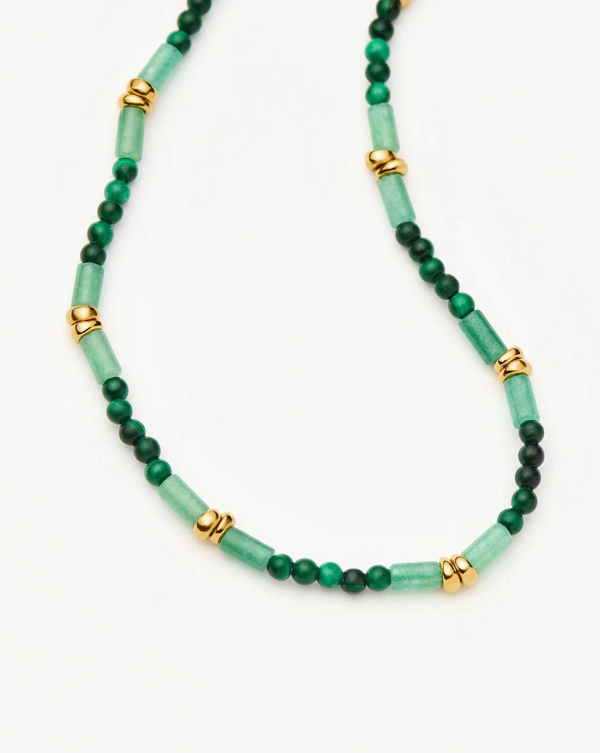 Missoma Beaded Gemstone rannekoru kulta vihreä 2mm