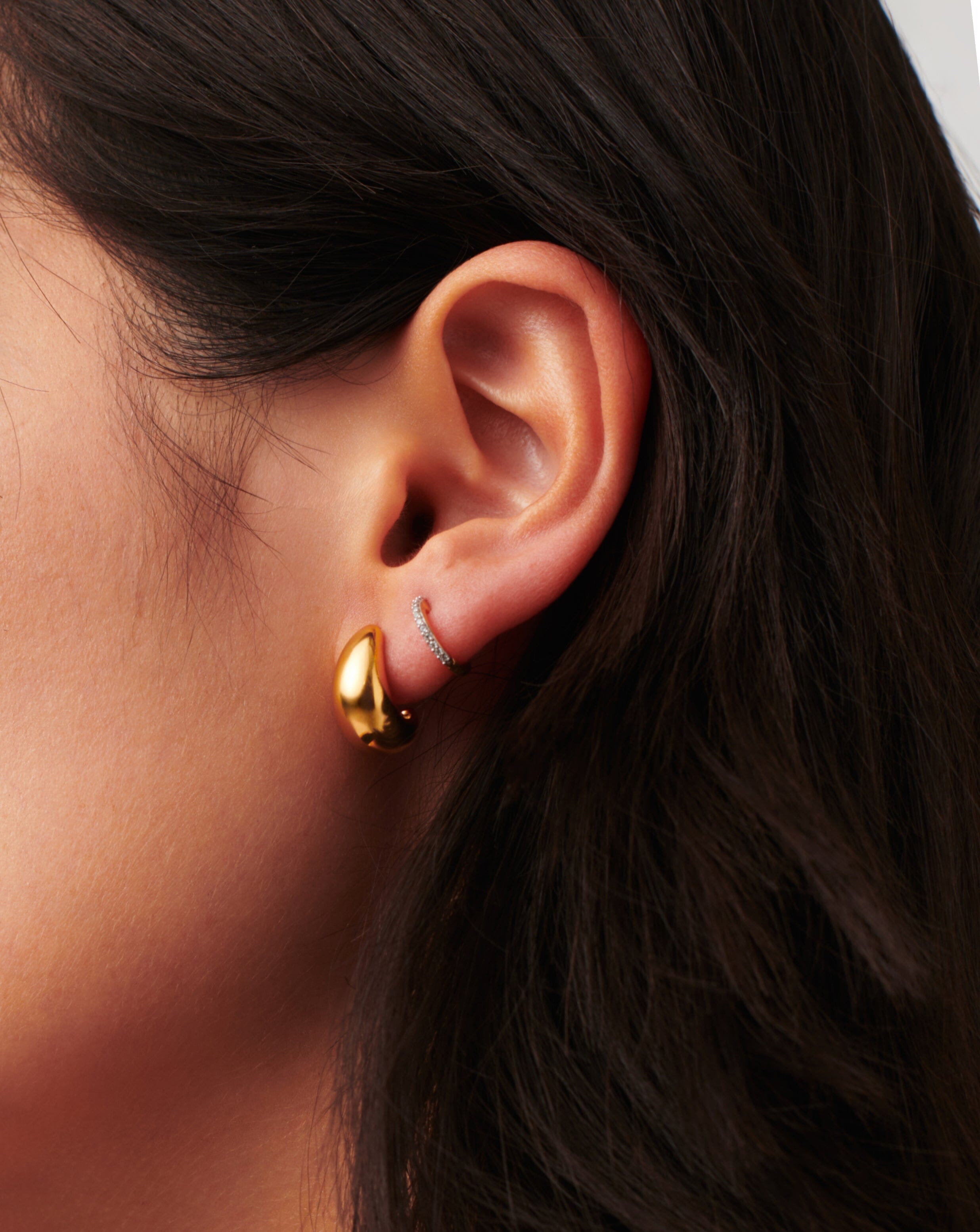Missoma Ear-ssentials Set korvakorut 2 kpl kullattu pavé