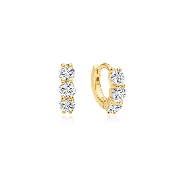 Ania Haie Luna Gaze Trio Sparkle rengaskorvakorut kulta 6,5mm