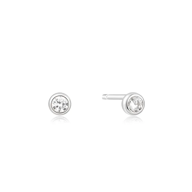 Ania Haie Solitaire Cubic Zirconia nappikorvakorut hopea