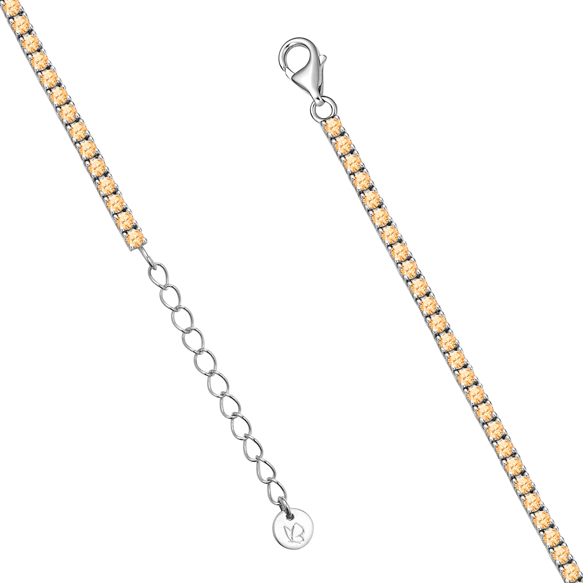 Glanzstücke München Tennis-ranneke zirkonia aprikoosi 2,5 mm