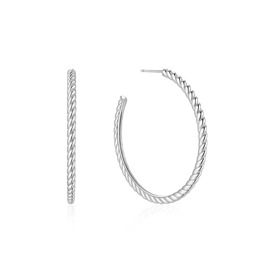 Ania Haie Tide Echo Twisted Hoop korvakorut hopea
