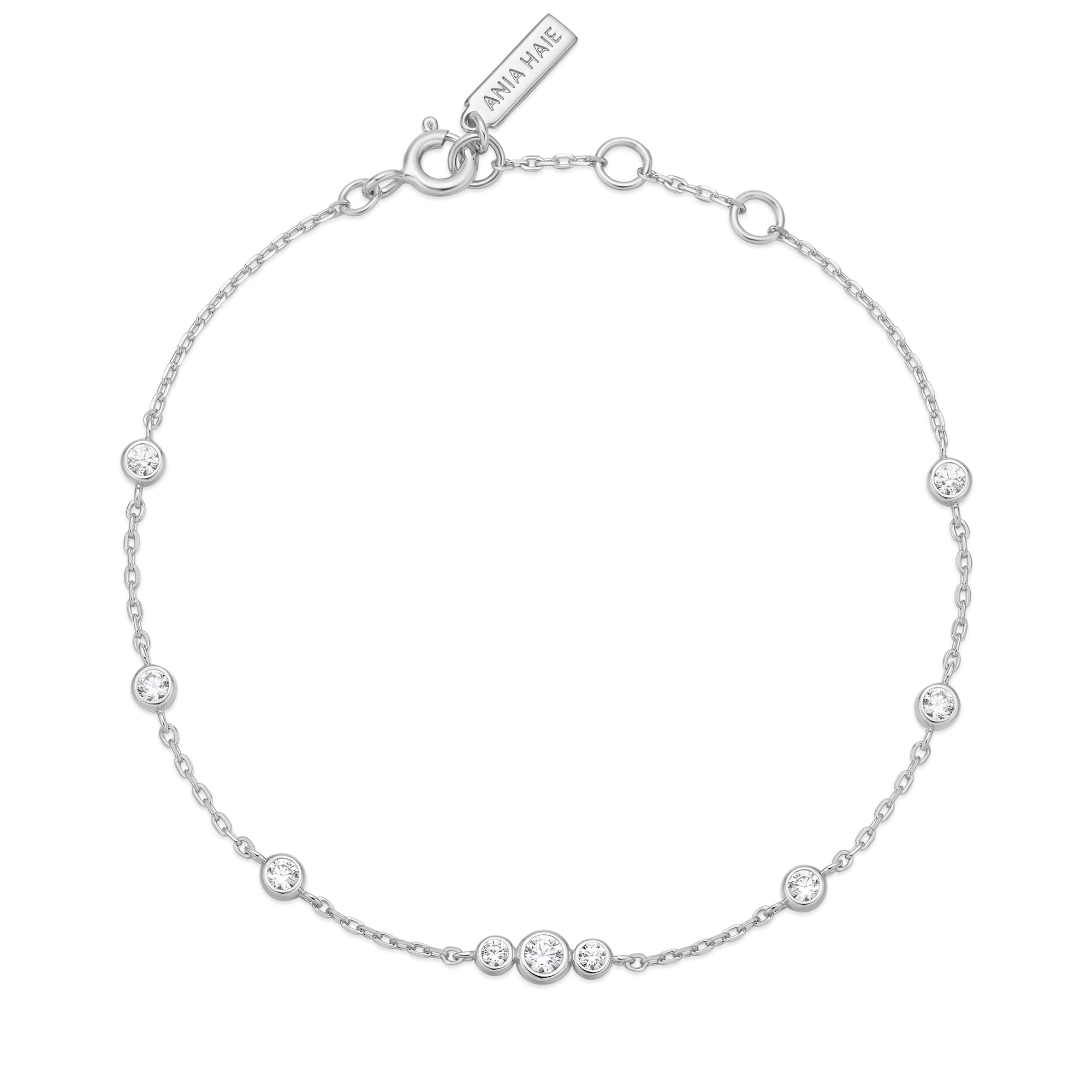 Ania Haie Miss Dainty Sparkling Bezel rannekoru hopea zirkonia
