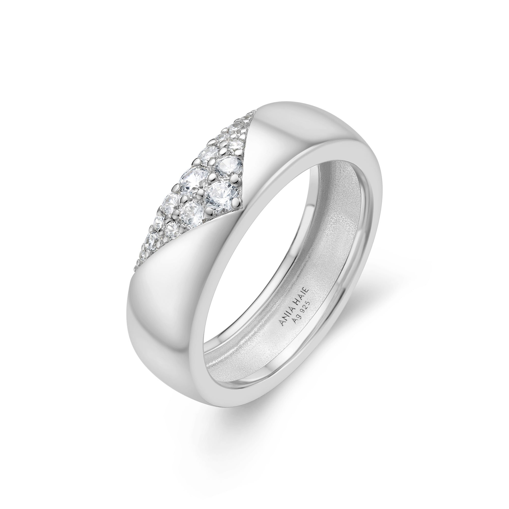Ania Haie Vogue Maven Bold Statement sormus hopea 54 zirkonia