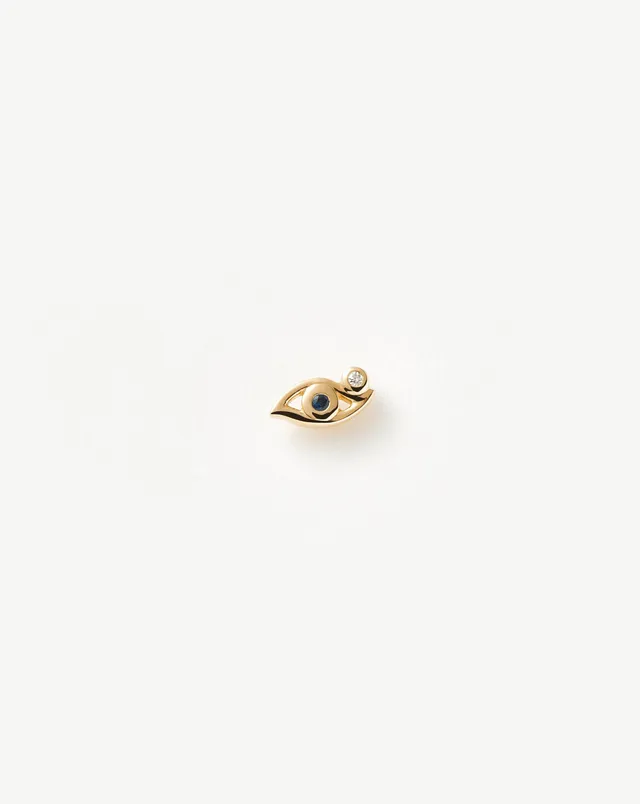Missoma Evil Eye nappikorvakoru 9k kulta safiiri