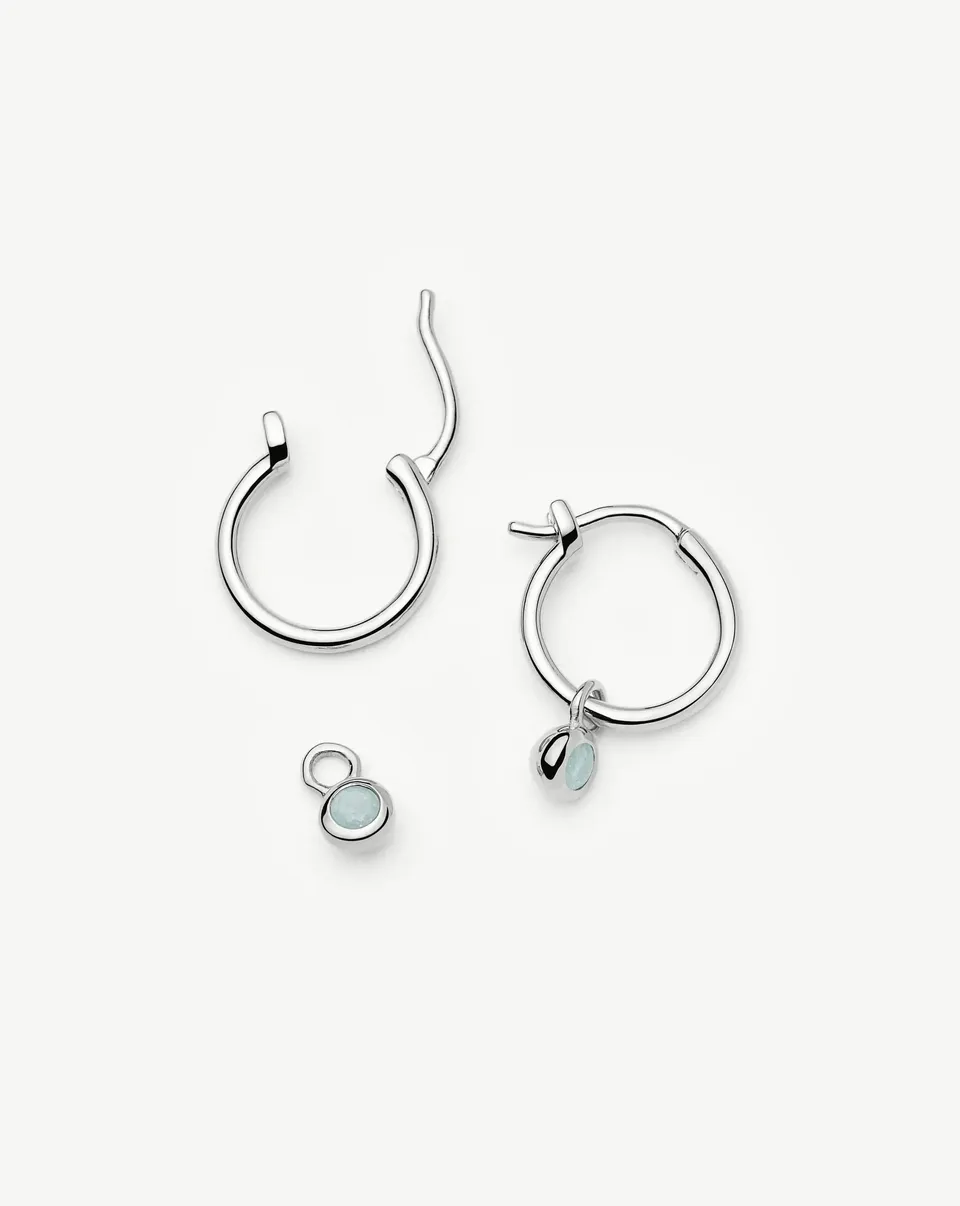 Missoma March Mini Charm korvakorut akvamariini hopea