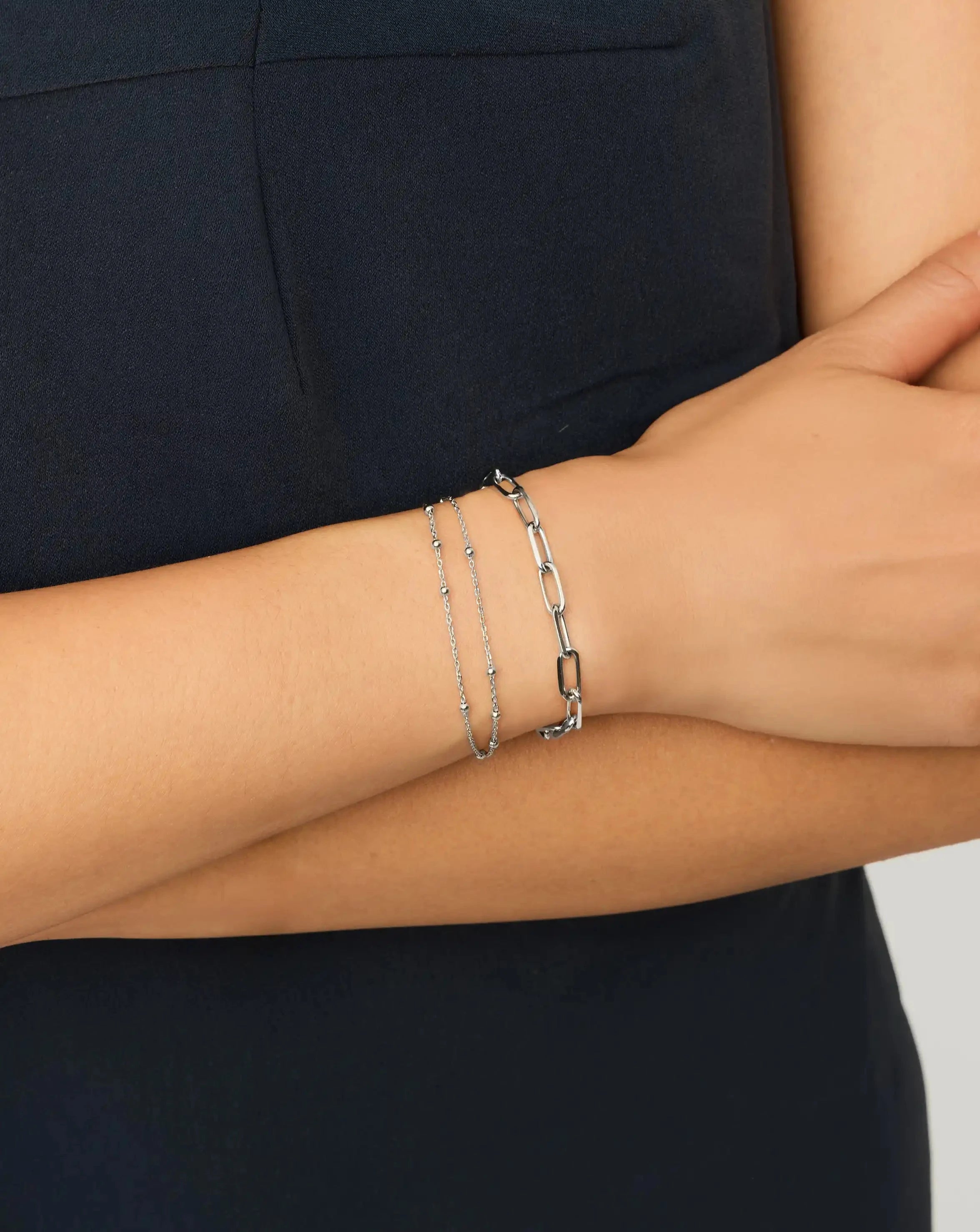 MISSOMA Double Chain rannekoru sterlinghopea S/M 18,5cm