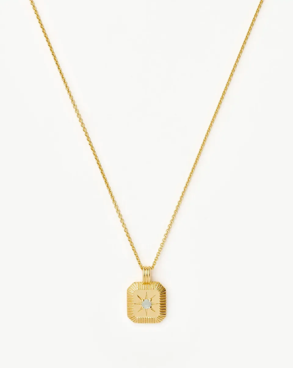 Missoma March Birthstone kaulakoru akvamariini vermeil