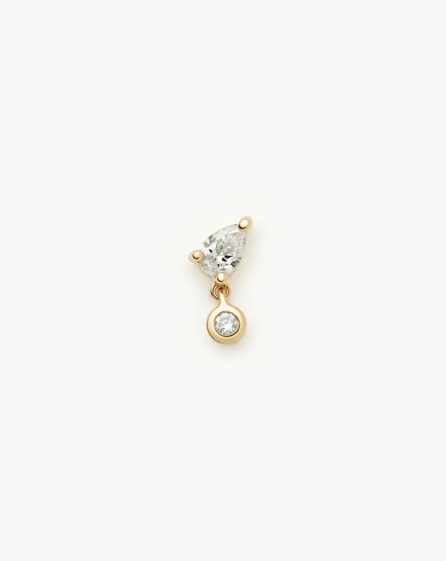 MISSOMA Pear Diamond nappikorvakoru 9ct kulta flat back