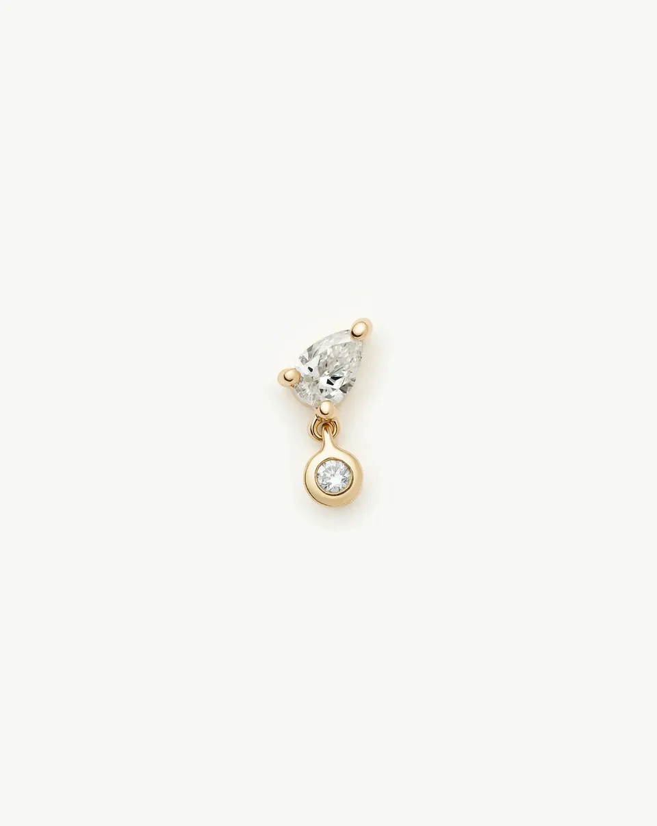 MISSOMA Pear Diamond nappikorvakoru 9ct kulta flat back