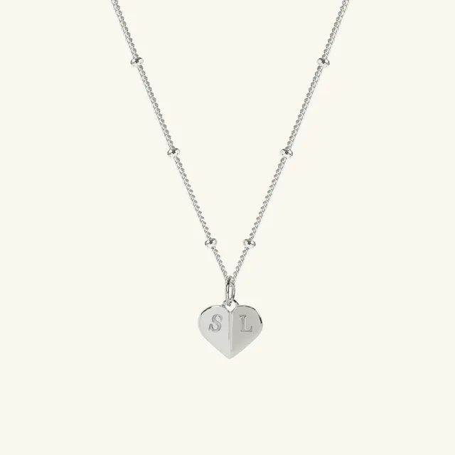 Muru Mini Heart kaulakoru hopea helmiketju 40 cm