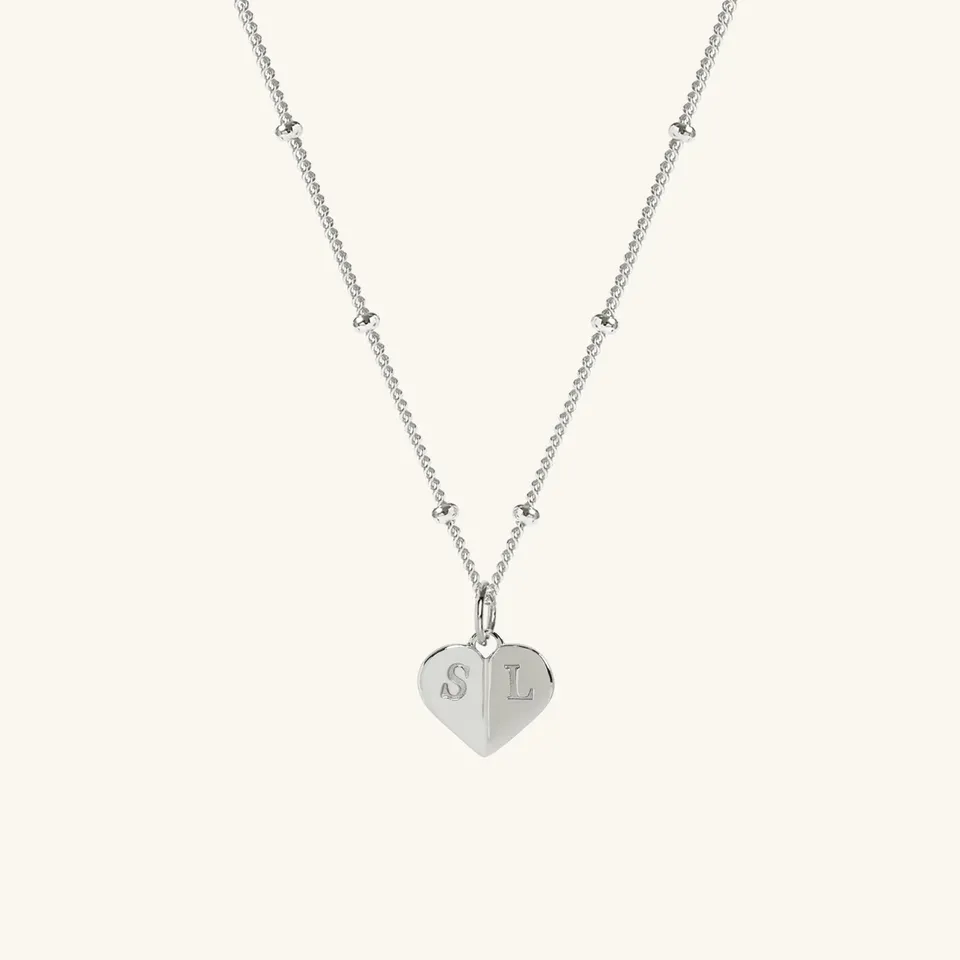 Muru Mini Heart kaulakoru hopea helmiketju 40 cm