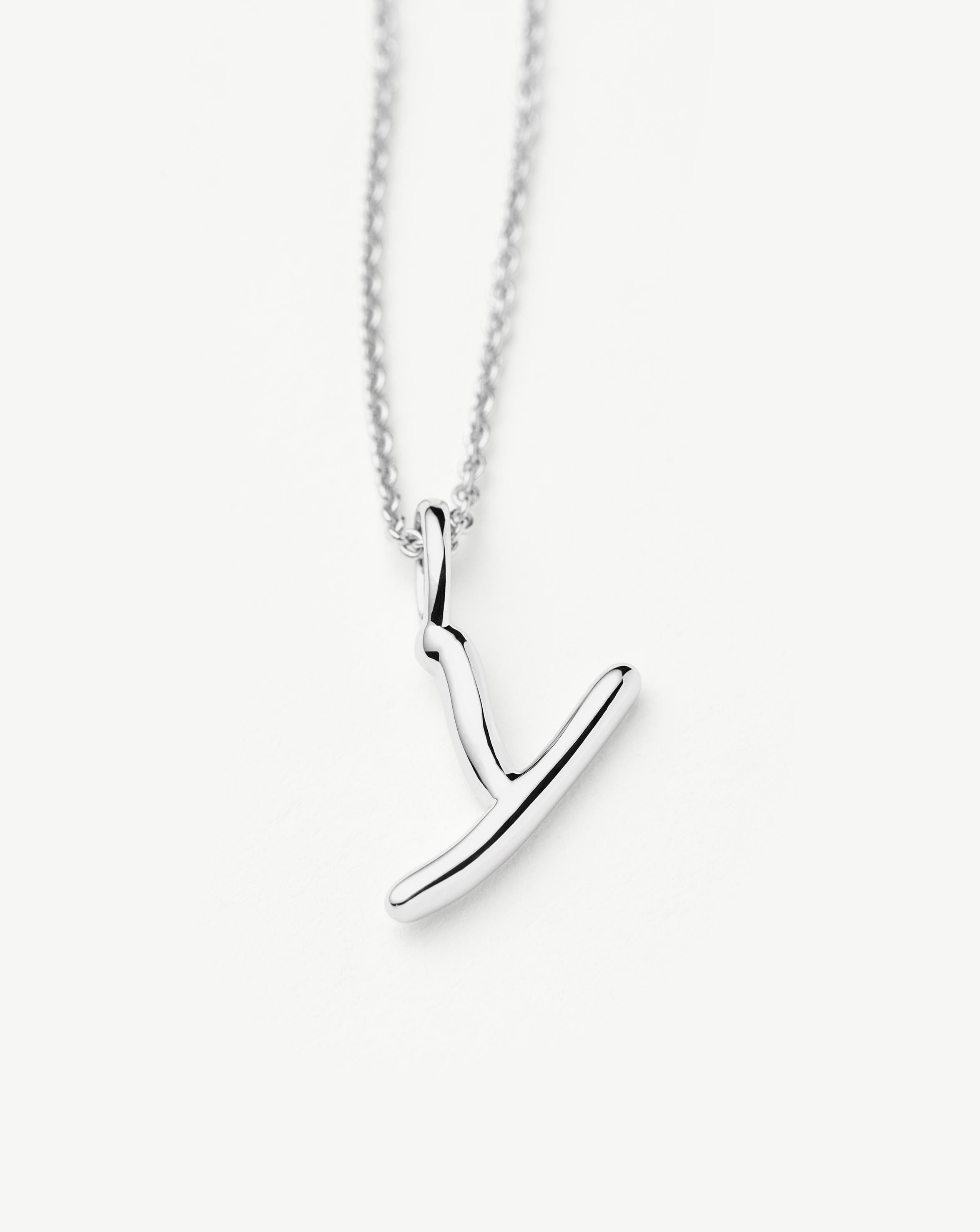 Missoma Curly Molten Mini Initial kaulakoru hopea Y