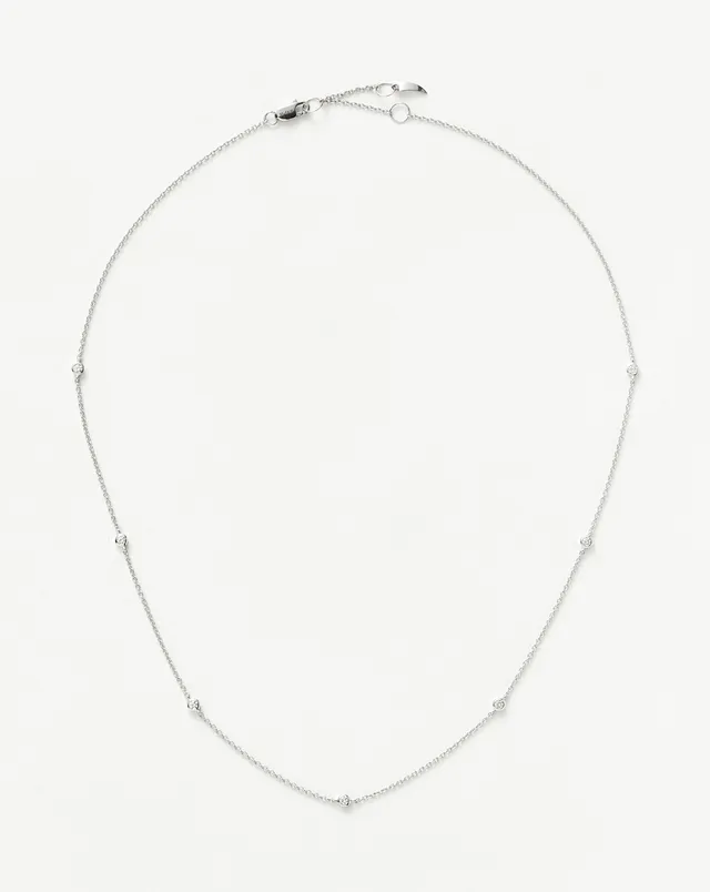 Missoma Floating Diamond kaulakoru valkokulta 45 cm timantti