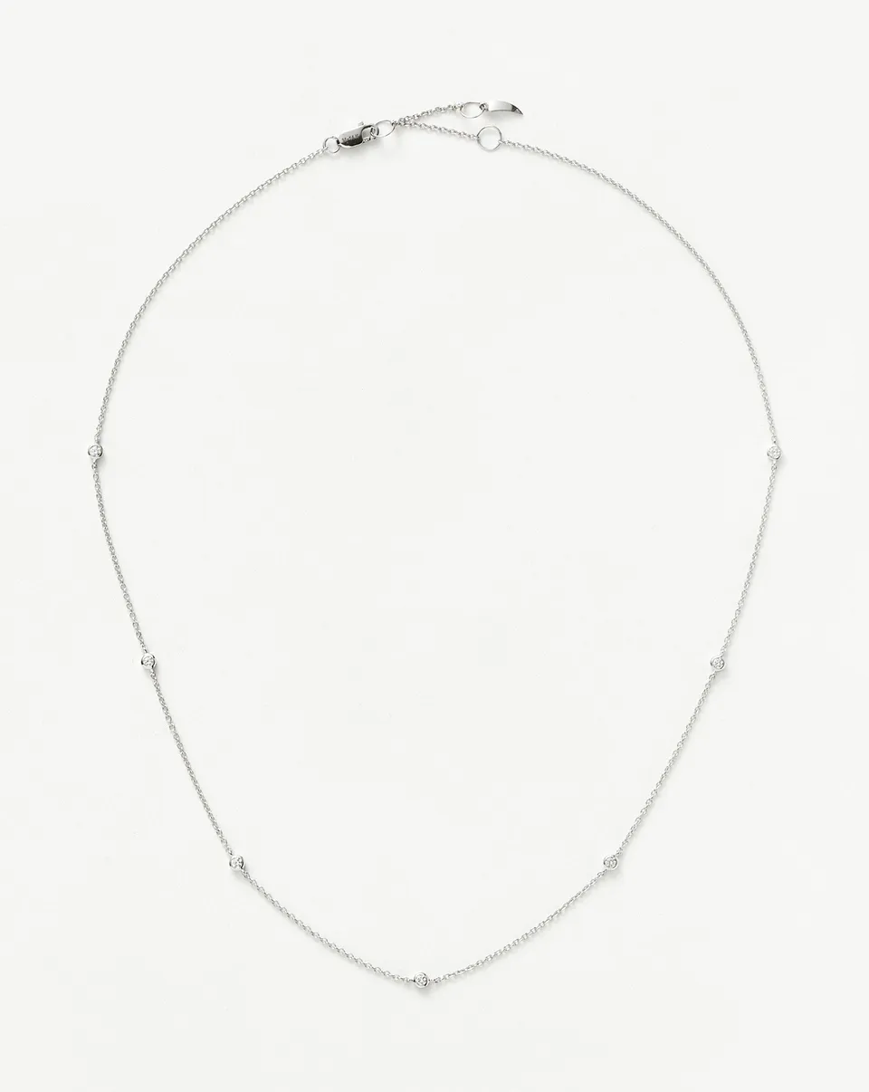 Missoma Floating Diamond kaulakoru valkokulta 45 cm timantti