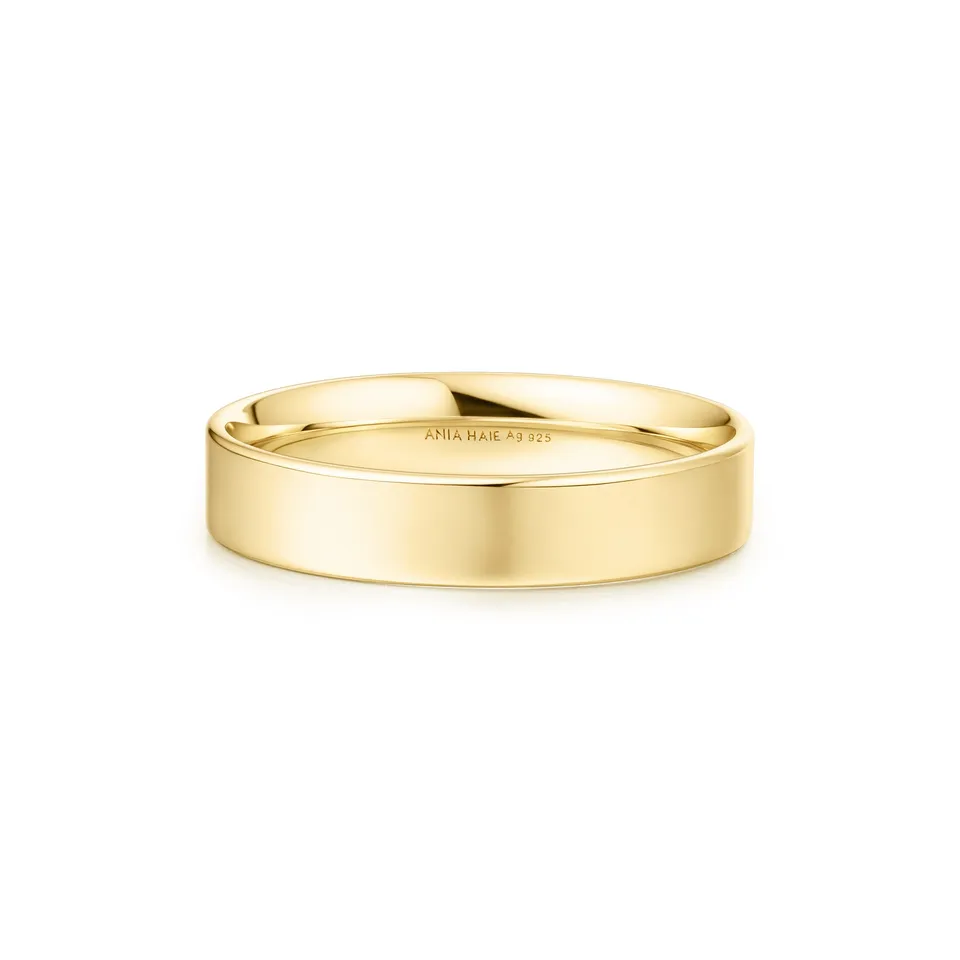 Ania Haie Sunny Sparkler 4mm Smooth Band sormus kulta