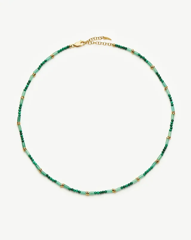 Missoma Beaded Gemstone Choker kaulakoru Mojito Green malakiitti