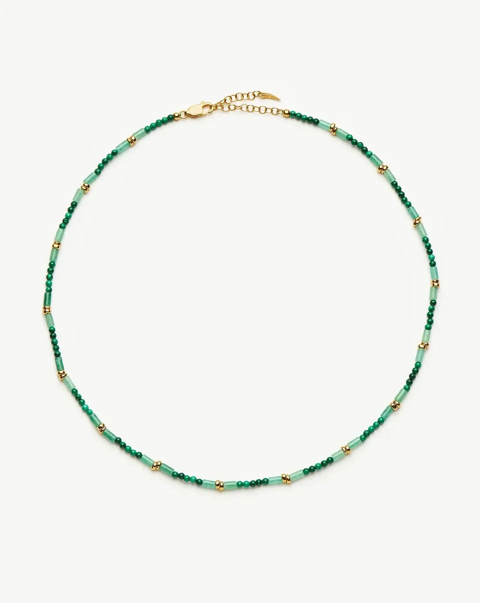 Missoma Beaded Gemstone Choker kaulakoru Mojito Green malakiitti