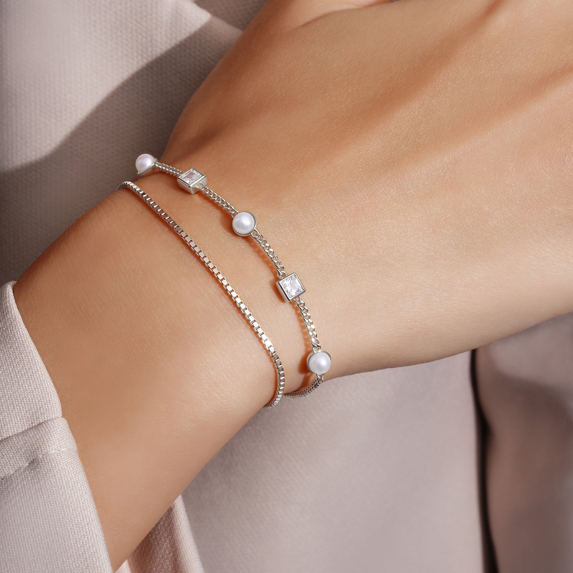 Ania Haie Cube Pearl Station rannekoru hopea 165 mm