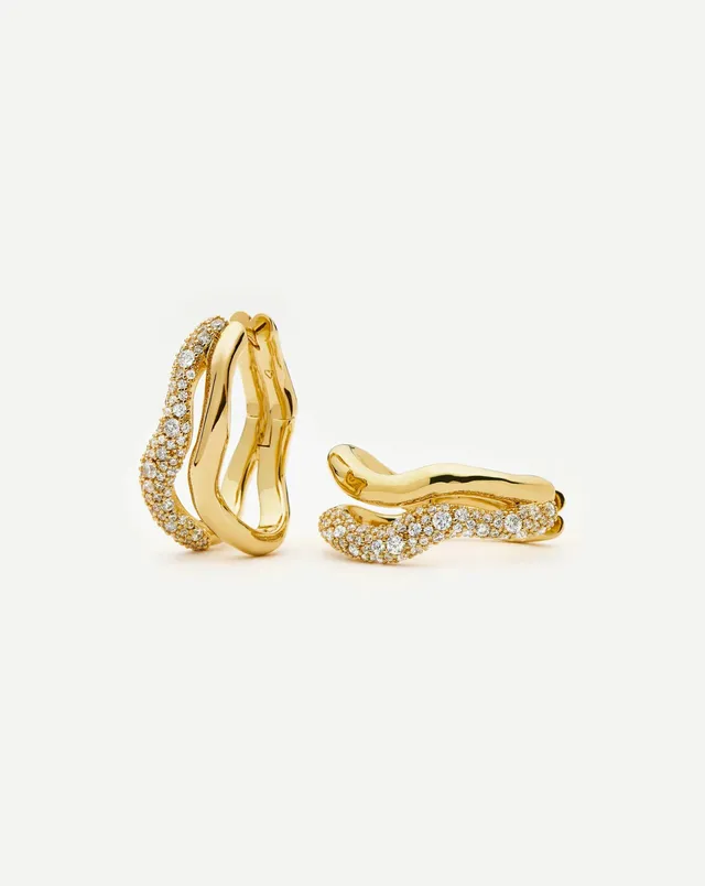MISSOMA Molten Snow Double Medium Hoop korvakorut