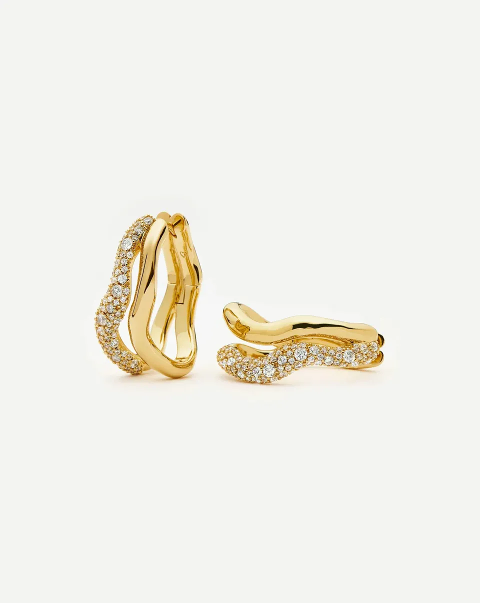 MISSOMA Molten Snow Double Medium Hoop korvakorut