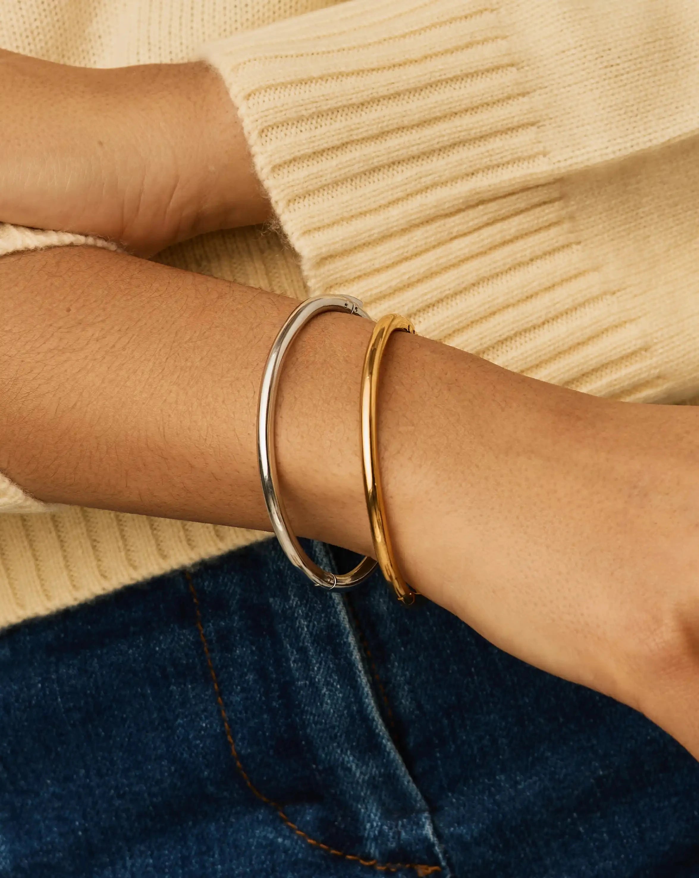 MISSOMA Classic Bangle Set rannerenkaat kulta hopea