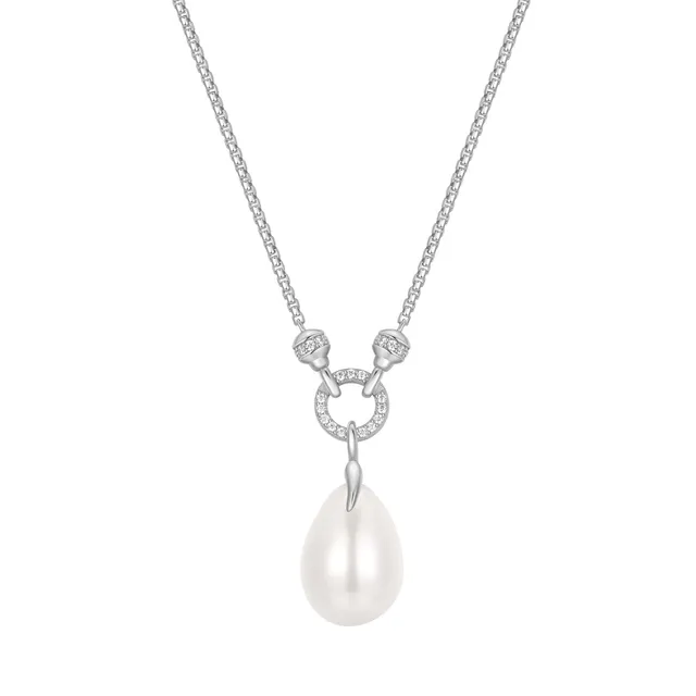 Ania Haie Reimaginer Linked Shell Pearl kaulakoru hopea