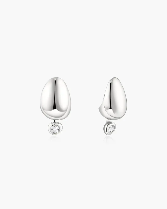 Ania Haie Wanderer Organic Dome Pebble korvakorut hopea