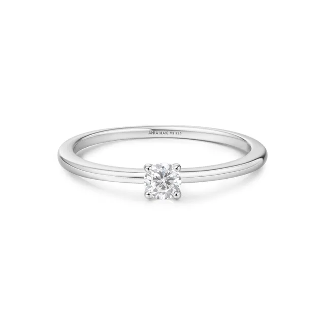 Ania Haie Sunny Sparkler Classic Slim Stacking sormus hopea 56 zirkonia