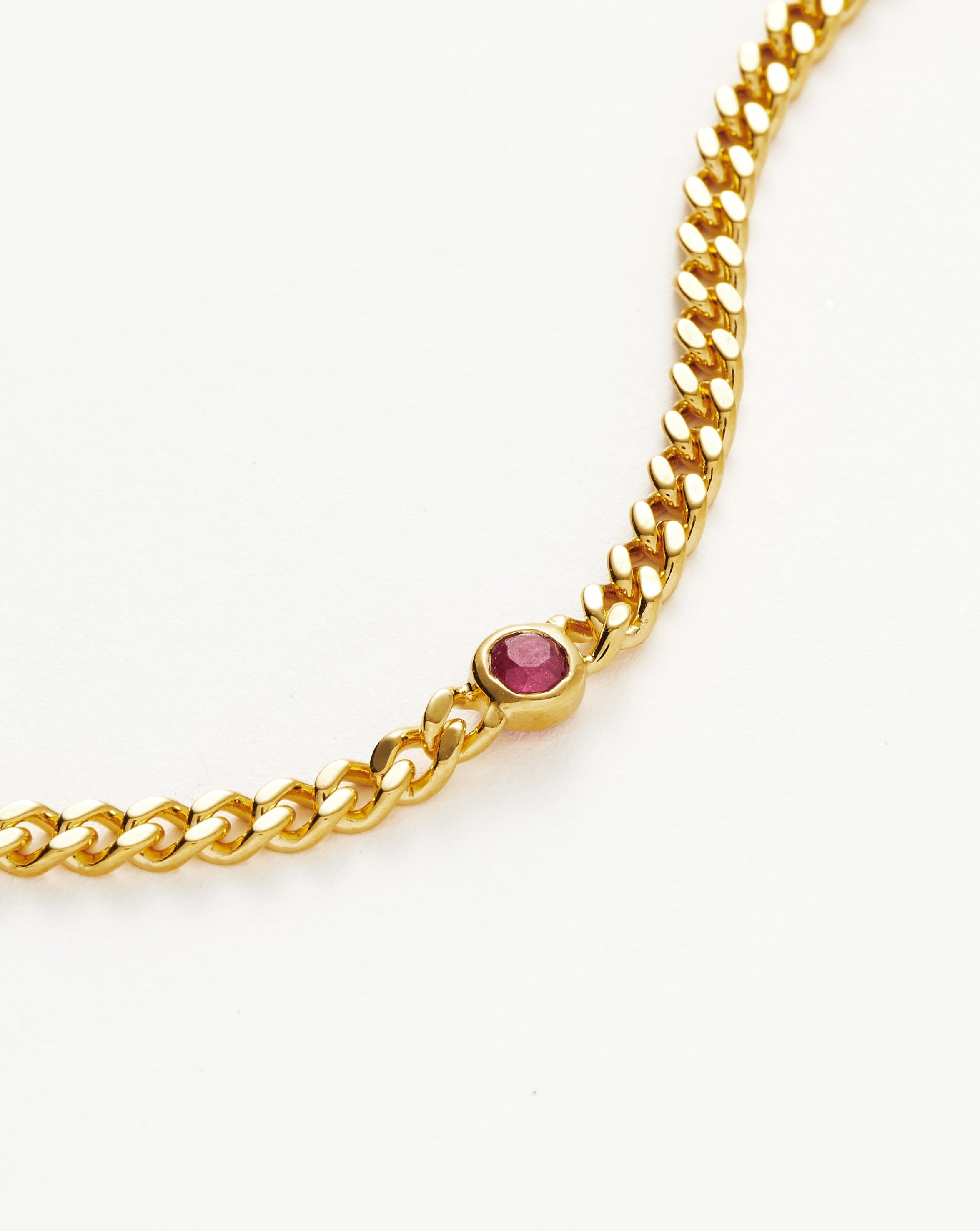 Missoma July Birthstone Chain rannekoru kultavermeil rubiini S/M