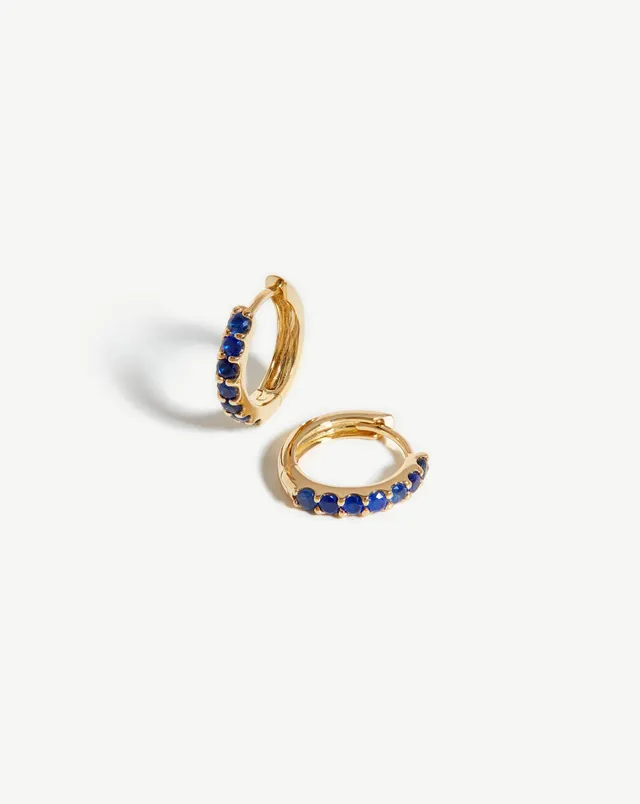 Missoma Solid Gold Sapphire huggiet 9k safiiri sininen