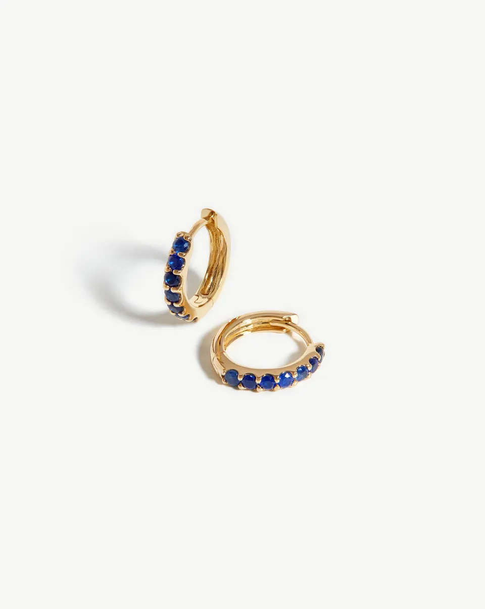 Missoma Solid Gold Sapphire huggiet 9k safiiri sininen