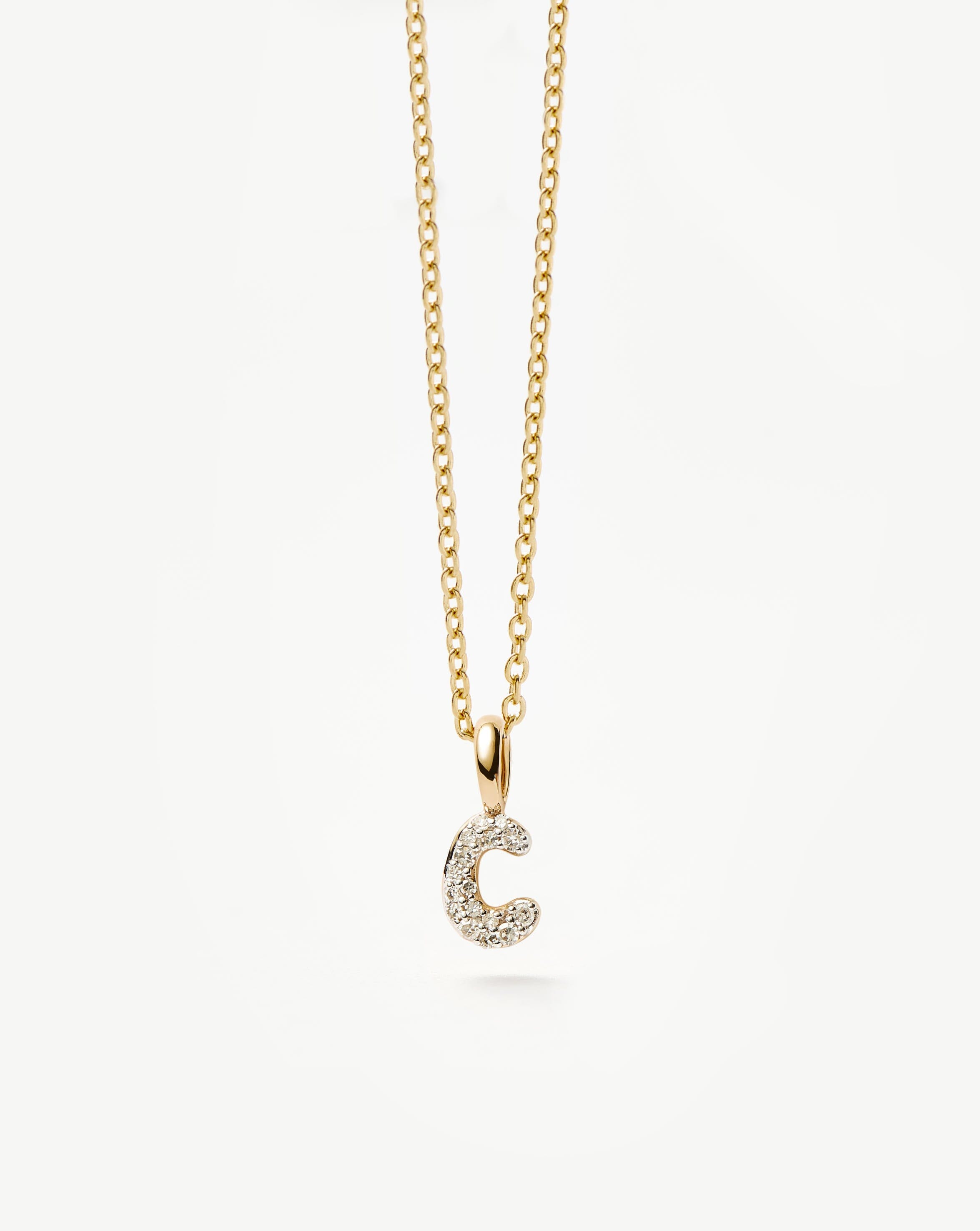 Missoma Diamond Initial C kaulakoru 14ct kulta timantti