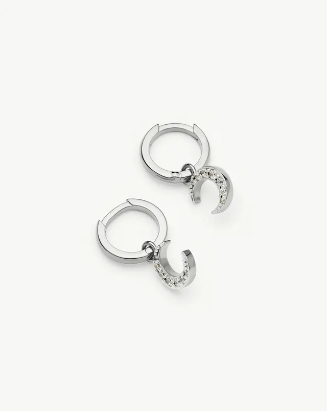 Missoma Crescent Moon rengaskorvakorut hopeoitu zirkonia mini