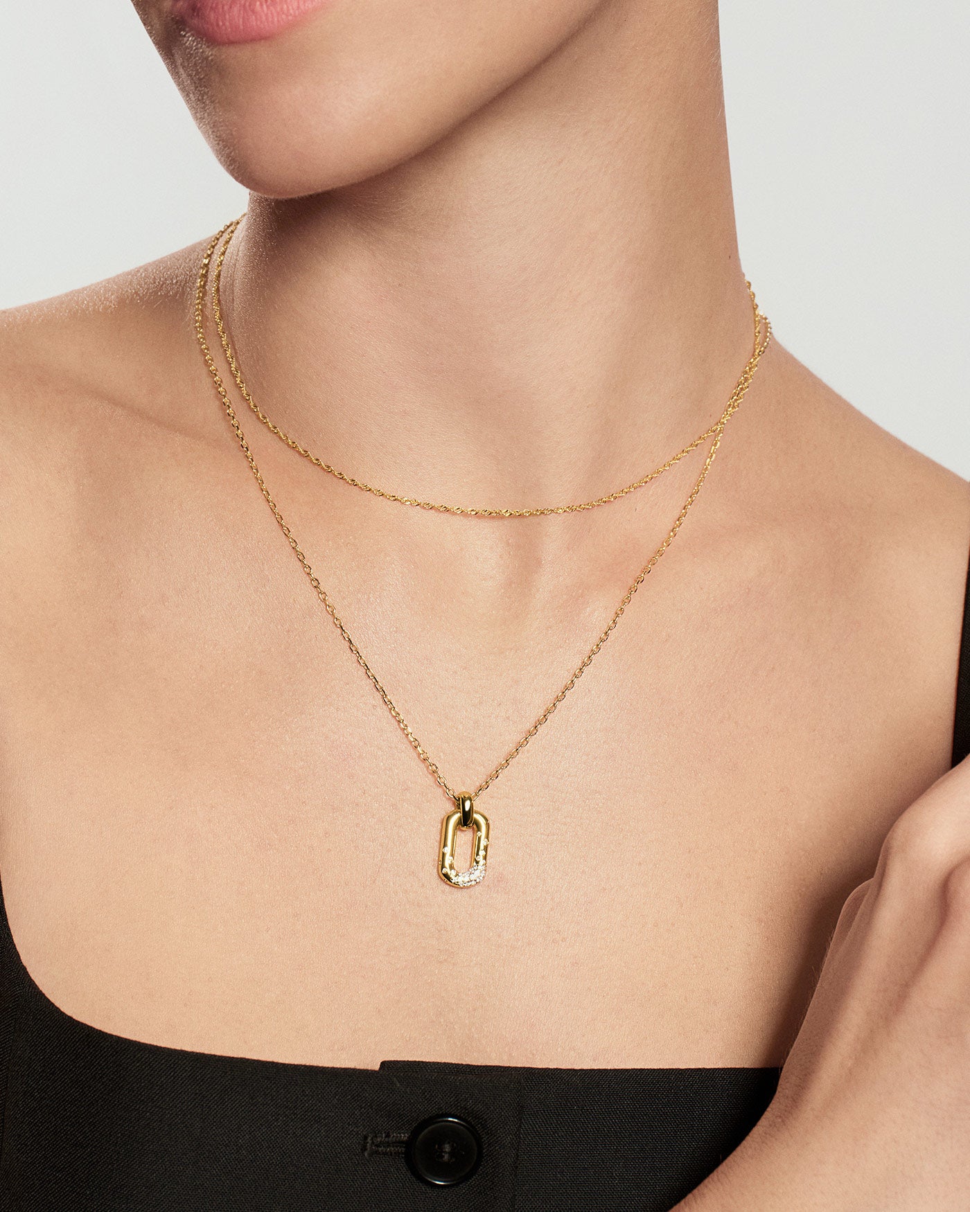 Ania Haie Sparkling Oval Hoop kaulakoru kulta zirkonia